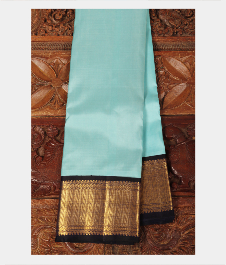 Turquoise Blue Handwoven Kanjivaram Silk Saree T223848-image