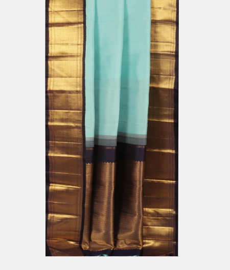 Turquoise Blue Handwoven Kanjivaram Silk Saree T2238482