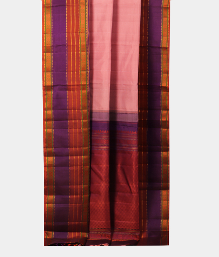 Salmon Pink Handwoven Kanjivaram Silk Saree T2253662