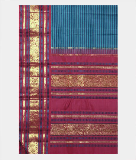 Light Blue Handwoven Kanjivaram Silk Saree T2088614