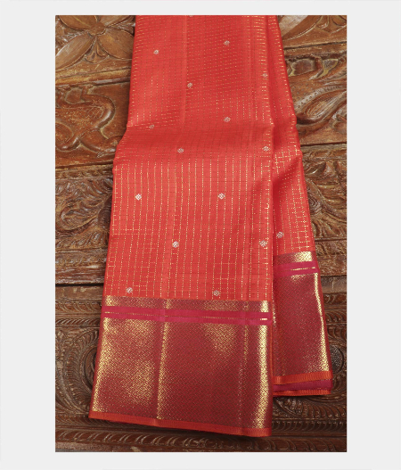 Orange Handwoven Kanjivaram Silk Saree T224576-image