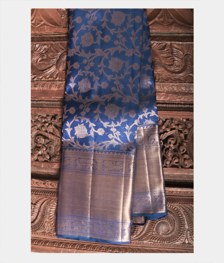 Blue Handwoven Kanjivaram Silk Saree T215003-image