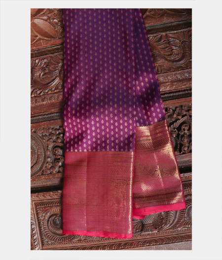 Purple Handwoven Kanjivaram Silk Saree T221459-image