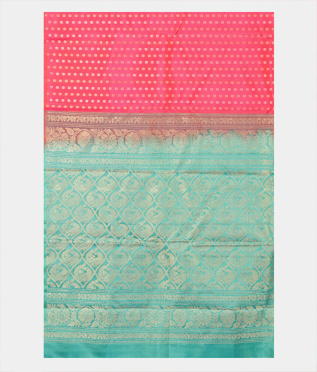 Pinkish Orange Handwoven Kanjivaram Silk Saree T1742644