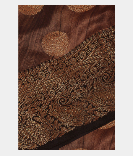 Coffee Brown Soft Printed Cotton Saree T210243-image