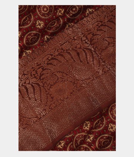 Brown Soft Printed Cotton SareeT159525-image
