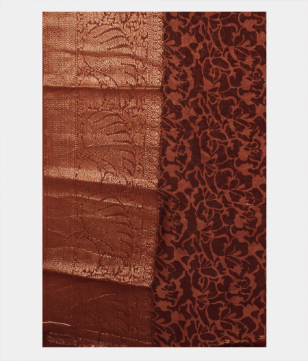 Brown Soft Printed Cotton SareeT1595253