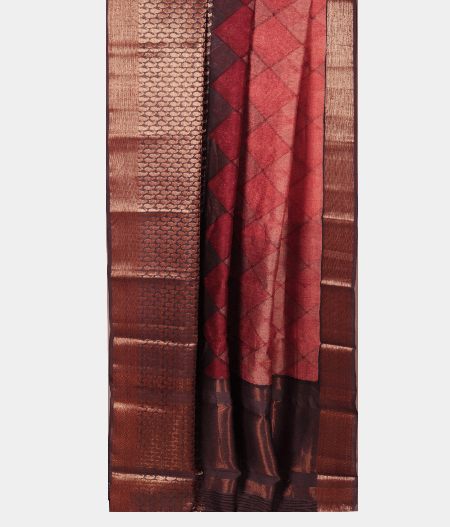Burgundy Soft Printed Cotton Saree T2247712