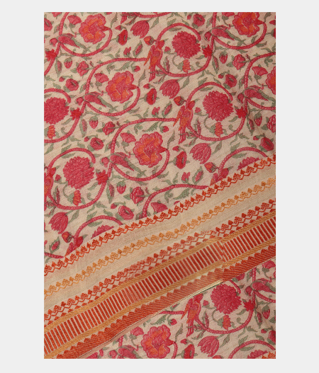 Pink Soft Printed Cotton Saree T218617-image