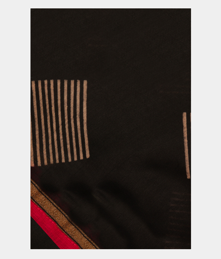 Black Soft Printed Cotton Saree T217232-image