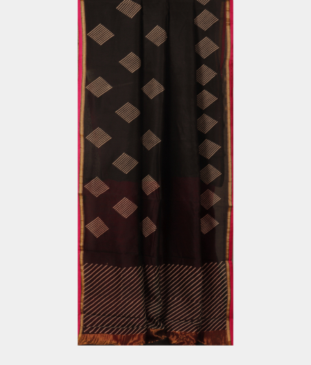 Black Soft Printed Cotton Saree T2172322