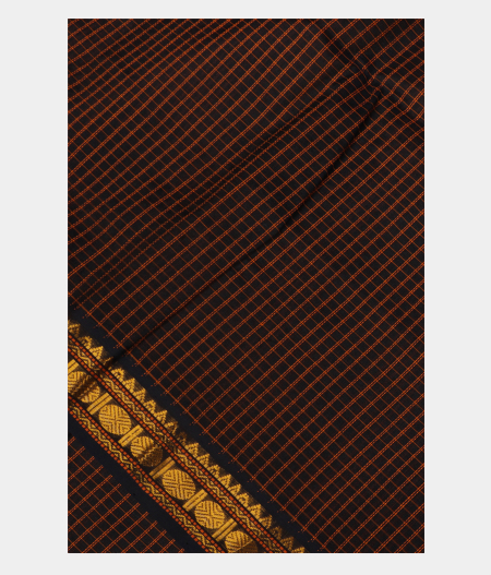 Black Silk Cotton Saree T189108-image