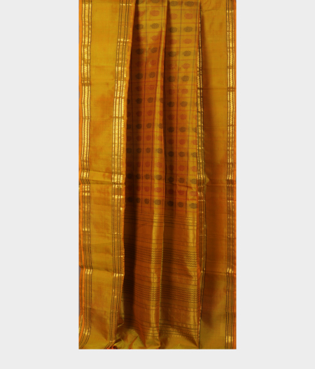 Greenish Yellow Silk Cotton Saree T2072782