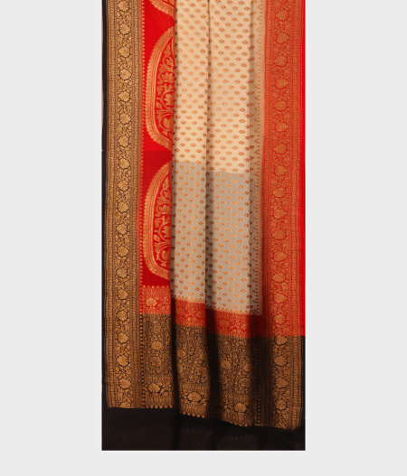 Off-White Banarasi Georgette Silk Saree T1684832