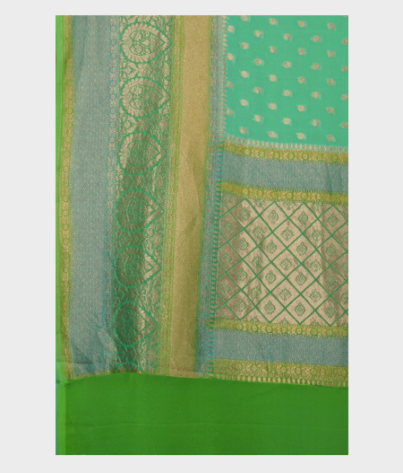 Blue Banarasi Georgette Silk Saree T2162043