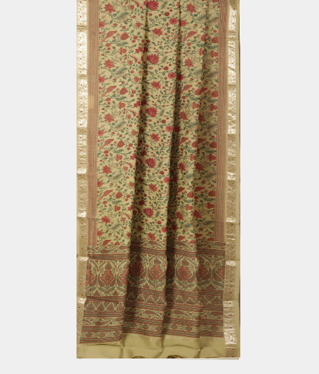 Yellow Soft Printed Cotton Saree T2261692