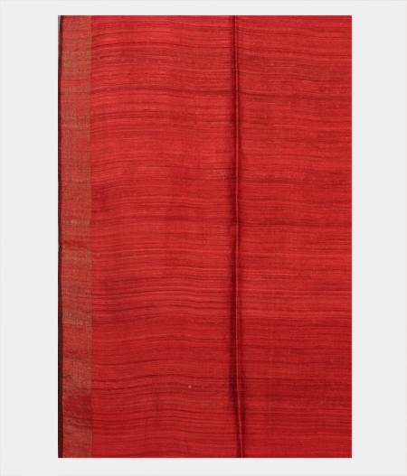 Red Handwoven Tussar Saree T2173643
