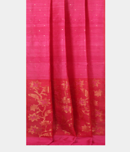 Pink Handwoven Tussar Saree T1966692