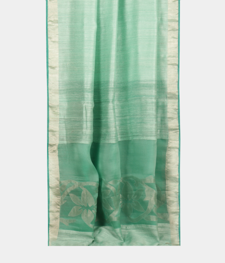 Green Handwoven Tussar Saree T2265472