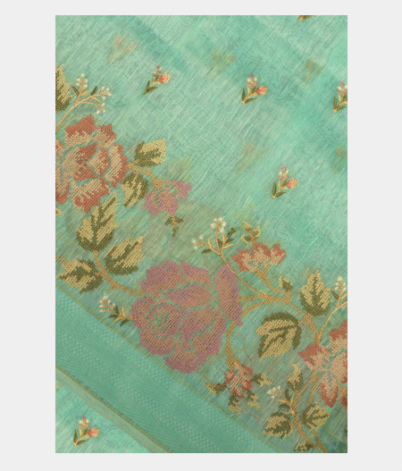 Blue Linen Embroidery Saree T226109-image