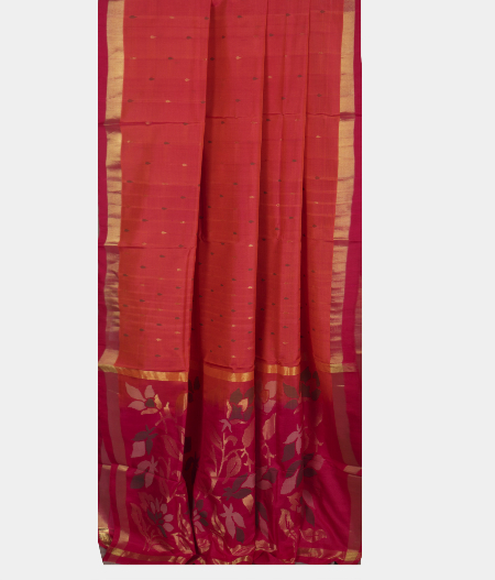 Pinkish Orange Uppada Silk Saree T2112752