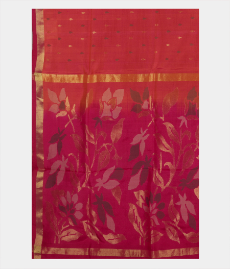 Pinkish Orange Uppada Silk Saree T2112754
