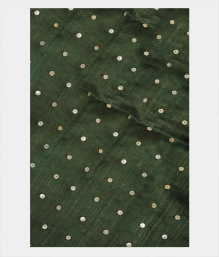 Green Handwoven Tussar Saree T214822-image