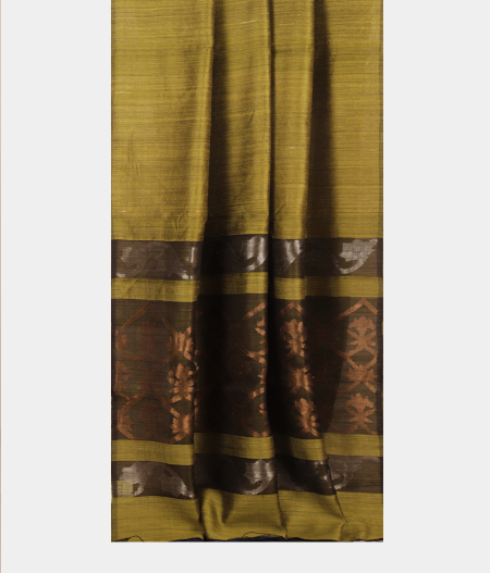 Mehndi Green Handwoven Tussar Saree T2173392
