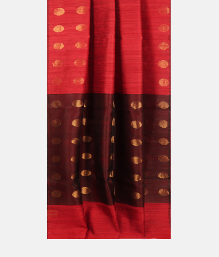 Red Handwoven Tussar Silk Saree T1968442