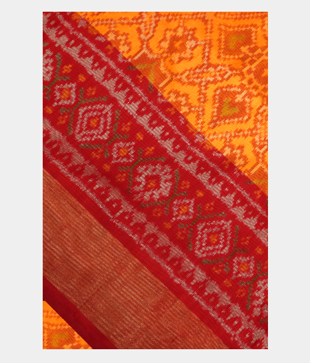 Yellow Ikat Silk Saree T153635-image