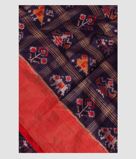 Blue Ikat Silk Saree T204723-image