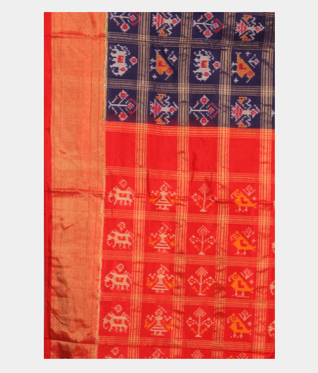 Blue Ikat Silk Saree T2047234