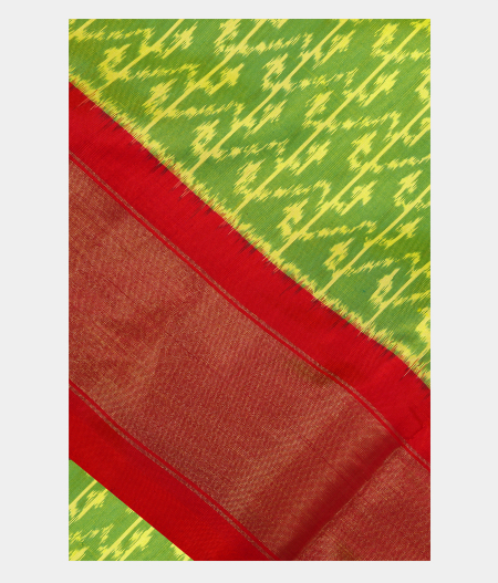 Green Ikat Silk Saree T187346-image