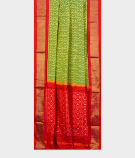 Green Ikat Silk Saree T1873462