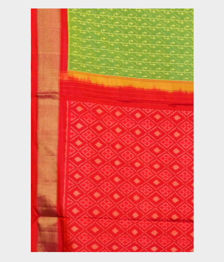 Green Ikat Silk Saree T1873464
