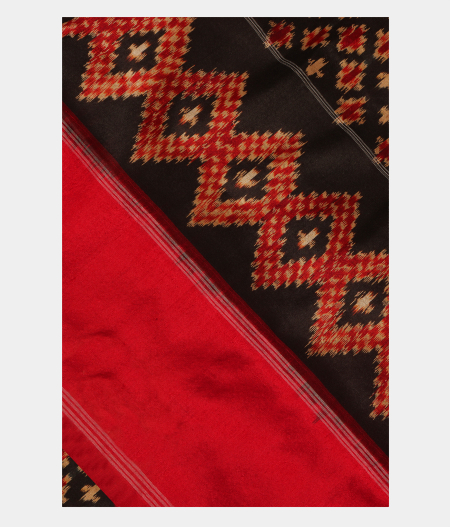 Black Ikat Silk Saree T204716-image