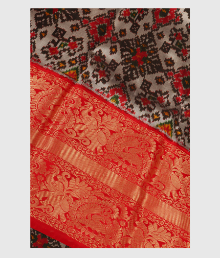 Silver Ikat Silk Saree T152263-image