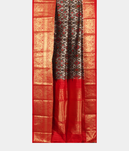 Silver Ikat Silk Saree T1522632