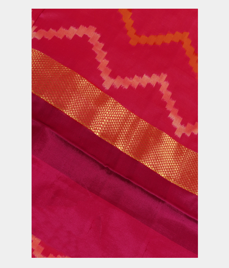 Red Ikat Silk Saree T204682-image