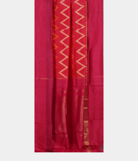 Red Ikat Silk Saree T2046822