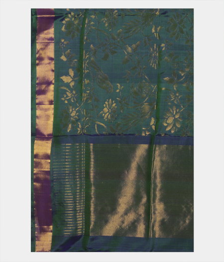 Peacock Blue Uppada Silk Saree T688534