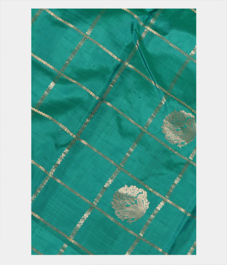 Turquoise Green Handwoven Kanjivaram Silk Saree T162206-image