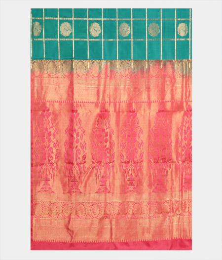 Turquoise Green Handwoven Kanjivaram Silk Saree T1622064