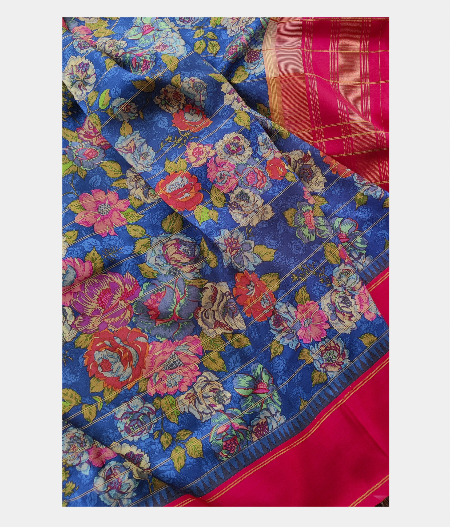 Blue printed kanjivaram saree T155270-image