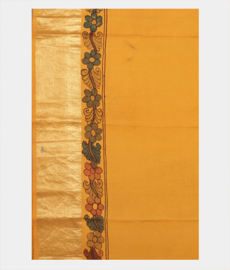 Beige Handpainted Kalamkari Soft Silk Saree T2202803