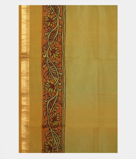 Maroon Handpainted Kalamkari Soft Silk Saree T580403