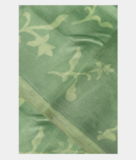 Green Printed Raw Silk Saree T220223-image