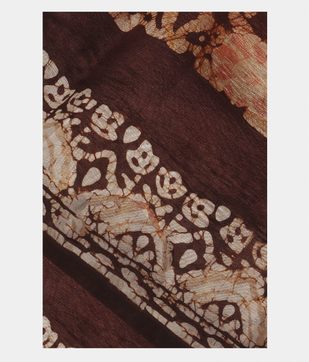 Beige Printed Raw Silk Saree T197604-image