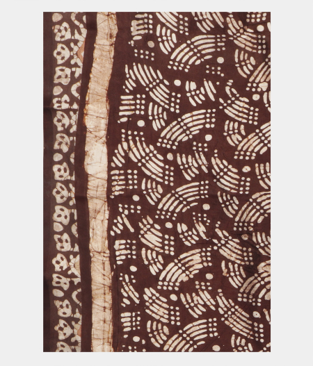 Beige Printed Raw Silk Saree T1976043