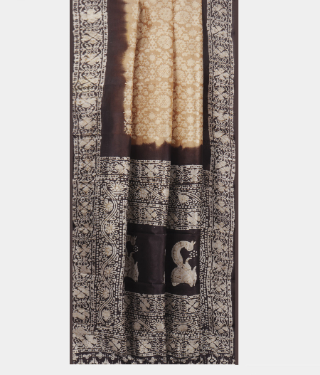 Beige Raw Silk Saree T1185962